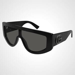 New GUCCI Sunglasses Black Wrap Shield Oversized Grey Lens GG 99-1-130mm